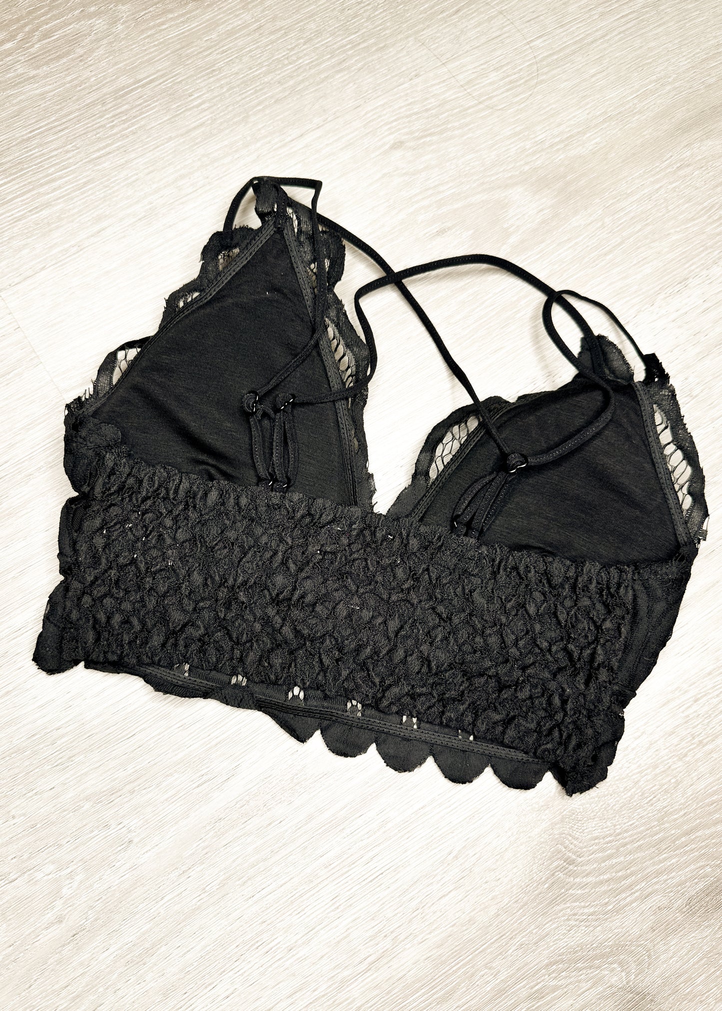 Black Laced Scalloped Bralette