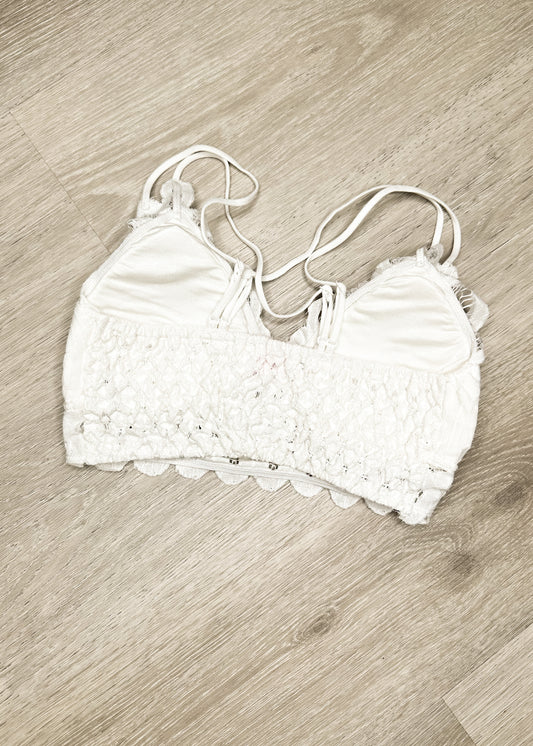Ivory Laced Scalloped Bralette