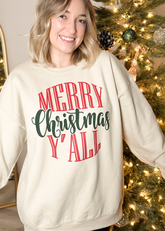 Merry Christmas Y'all Sweatshirt