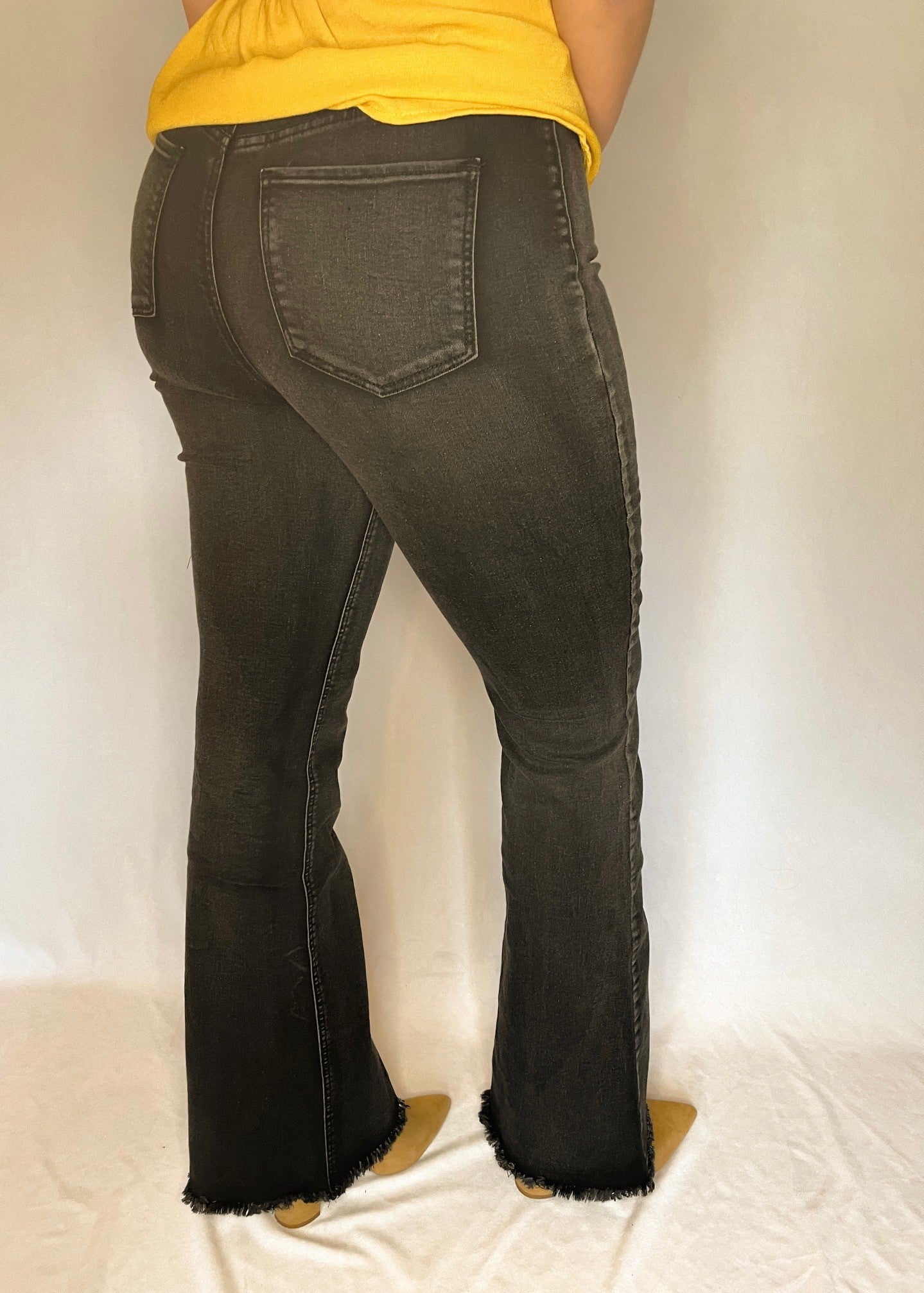 Black High Waisted Jeans with Front Seam Detail (YMI) *FINAL SALE*