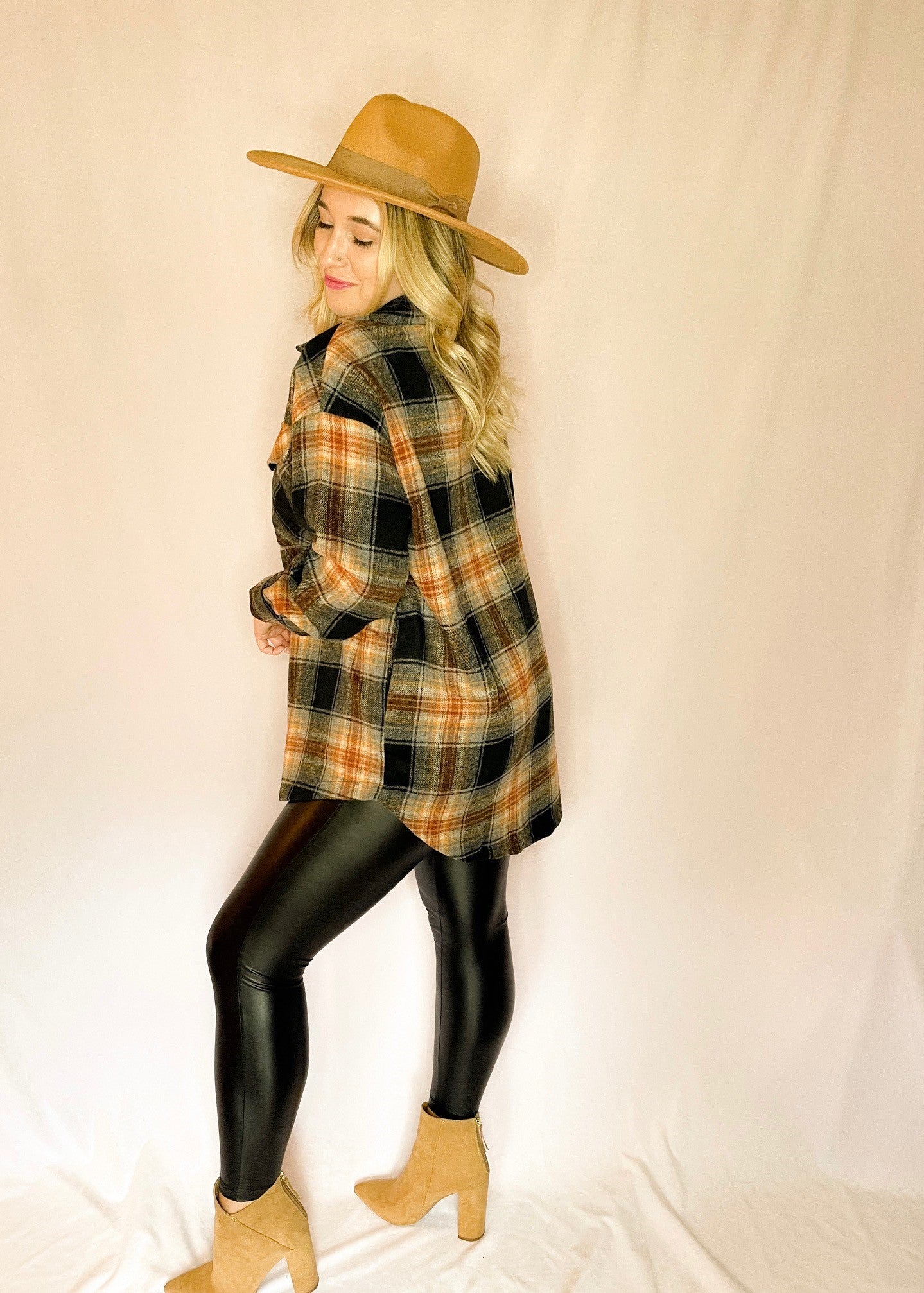Rust Oversized Plaid Shacket *FINAL SALE*