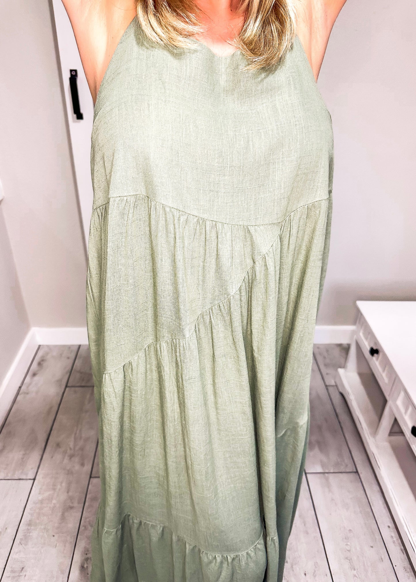 Sage Tiered Maxi Dress