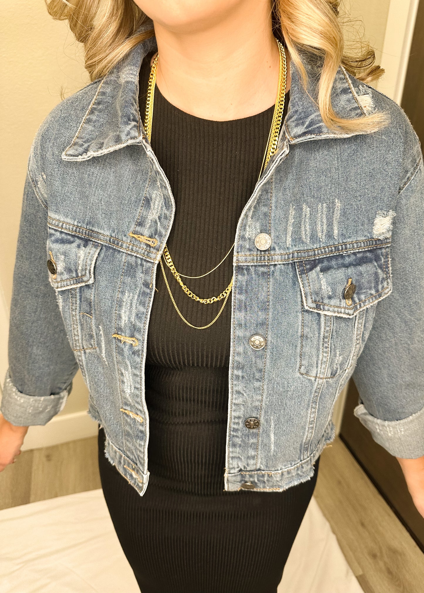 Distressed Denim Jacket