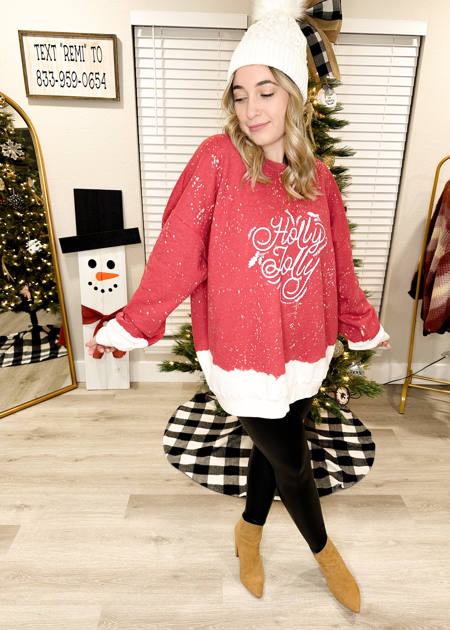 Holly Jolly Bleached Sweatshirt