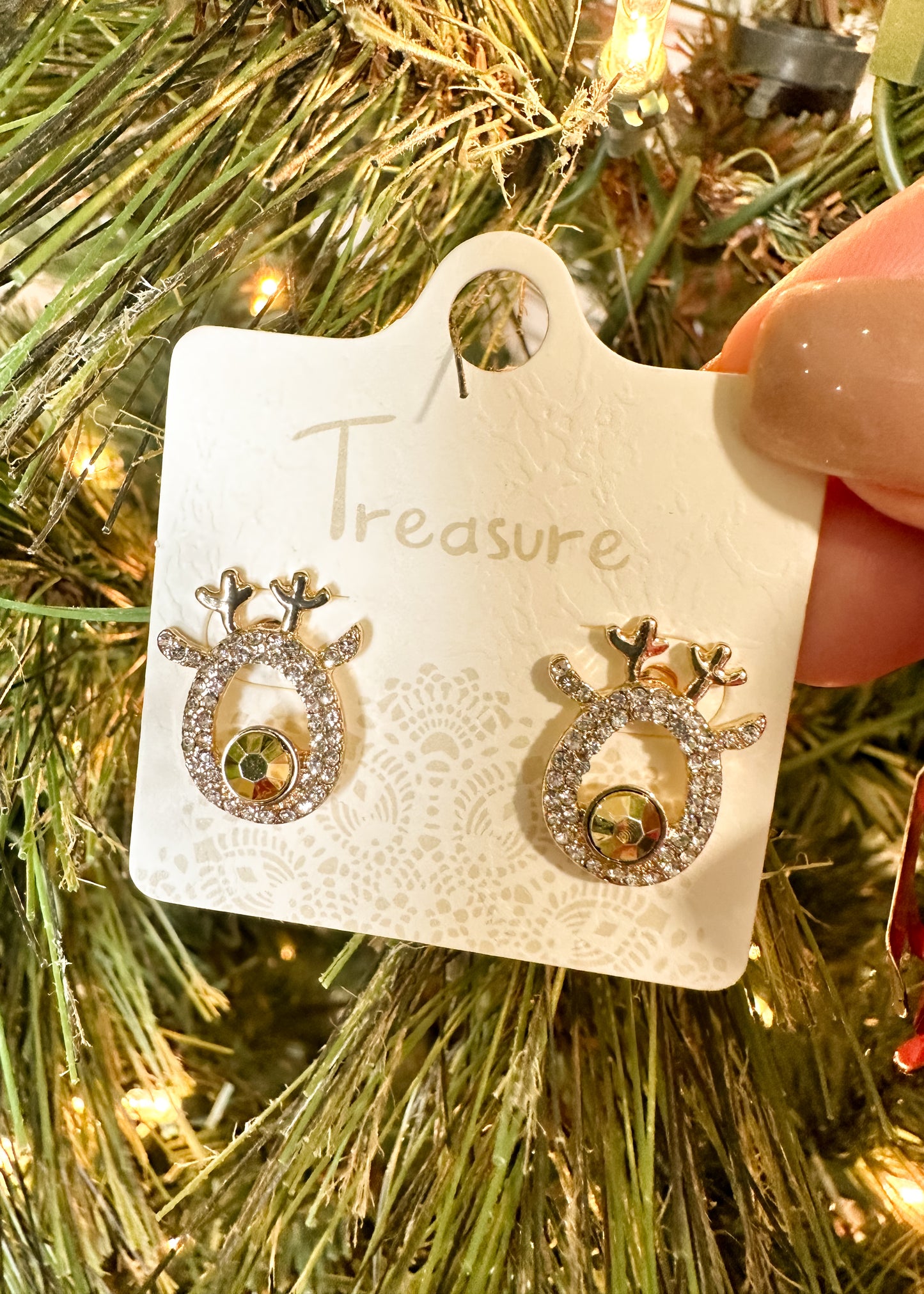 Sparkle Reindeer Stud Earrings