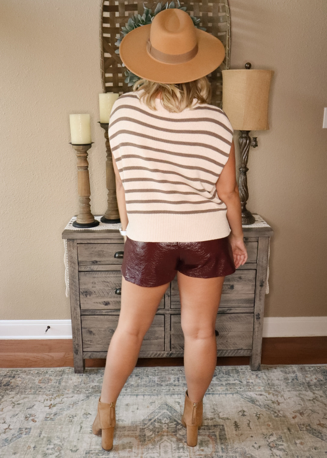 Oatmeal & Mocha Striped Knit Top