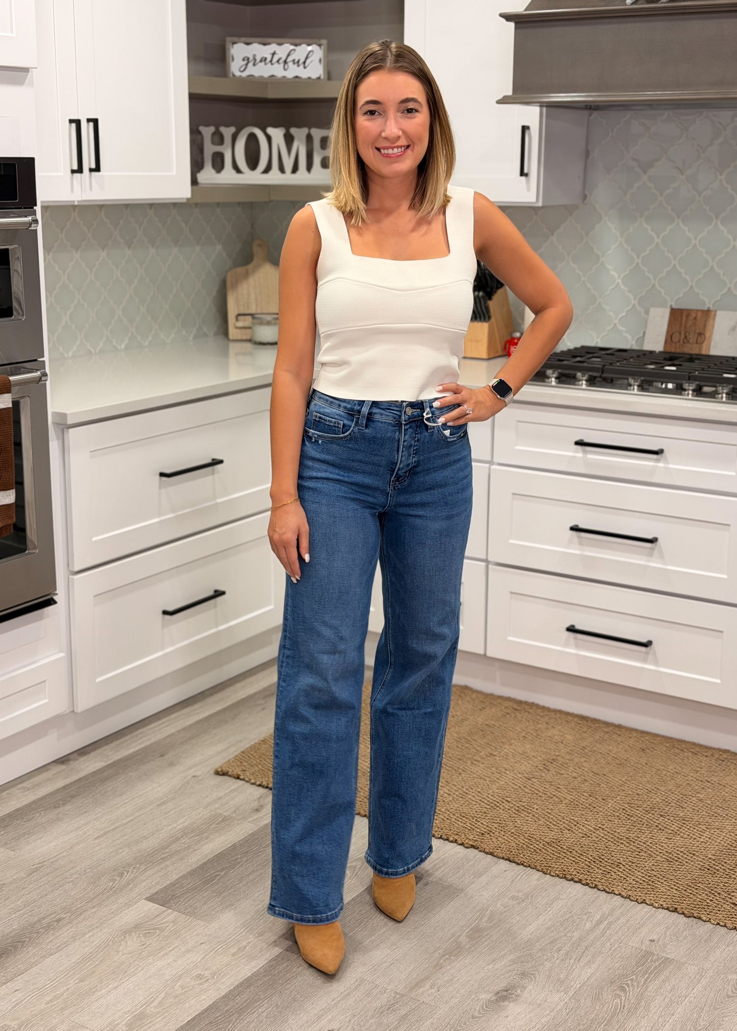Tummy Control 90s High Rise Wide Leg Jeans (Lovervet)