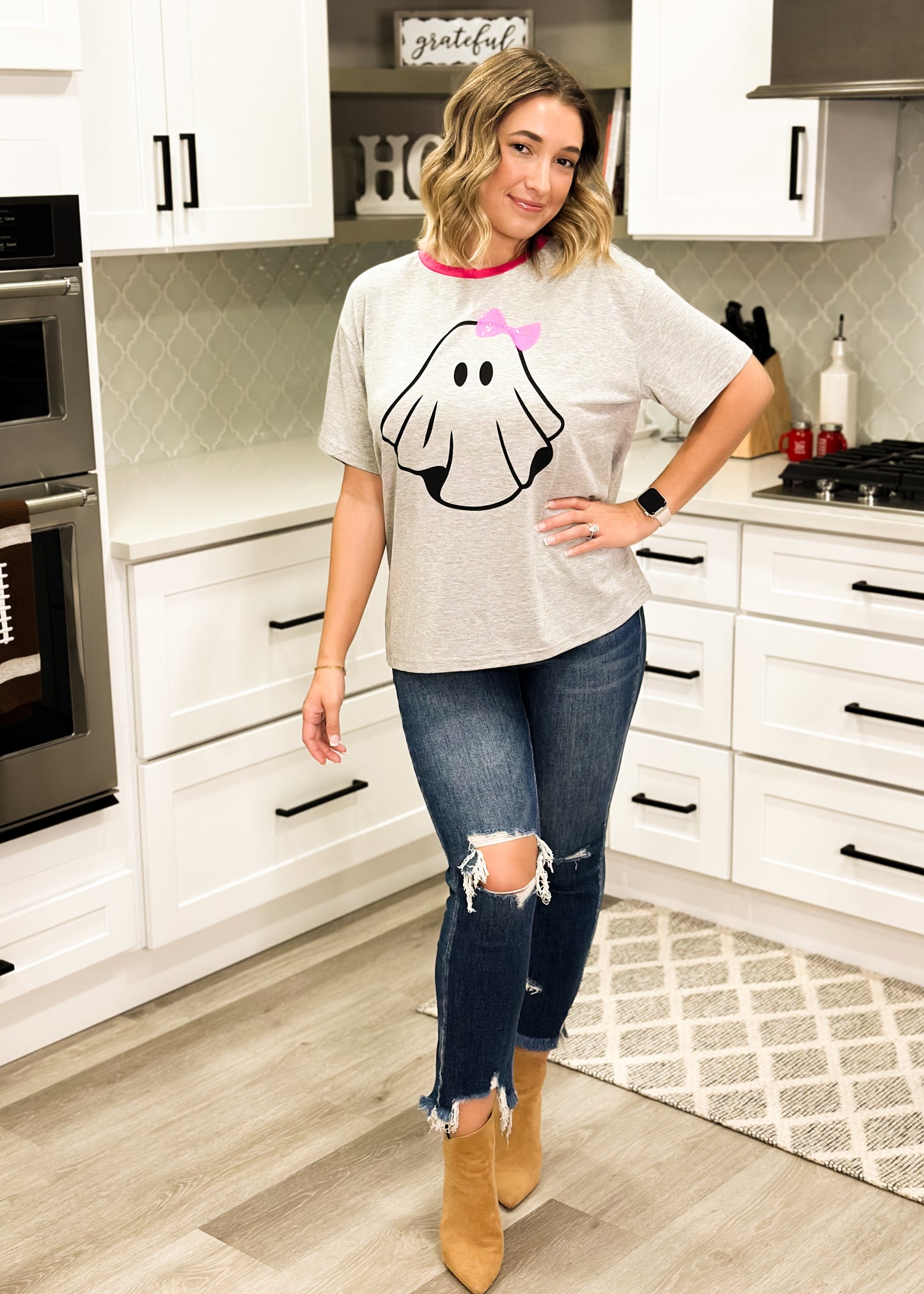 Ghost Pink Sequin Graphic Tee