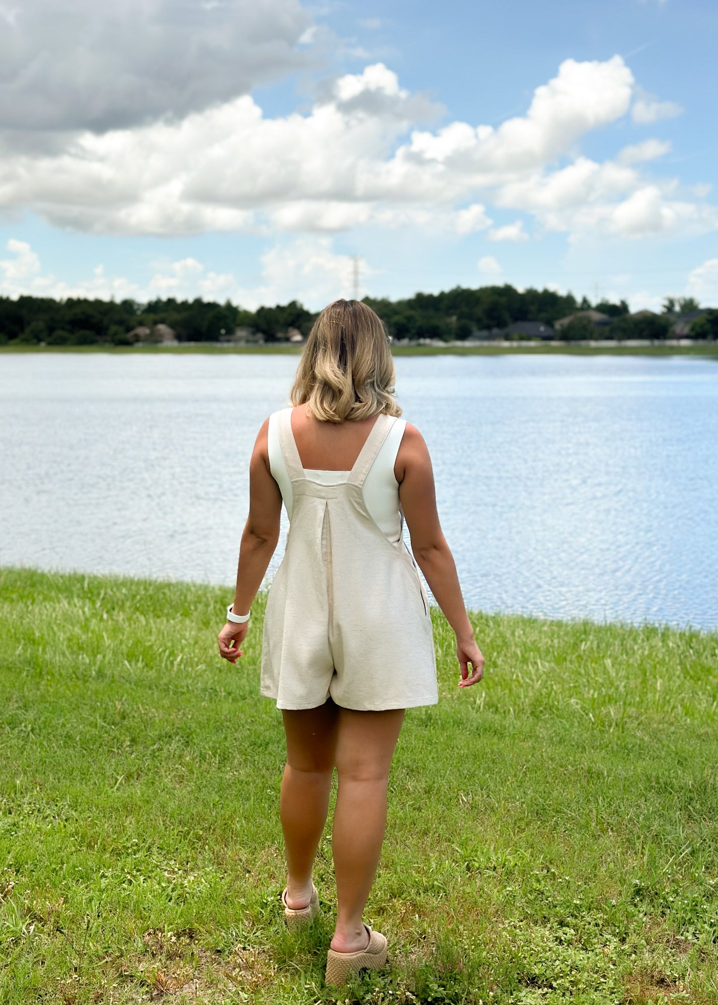 Oatmeal Overall Romper