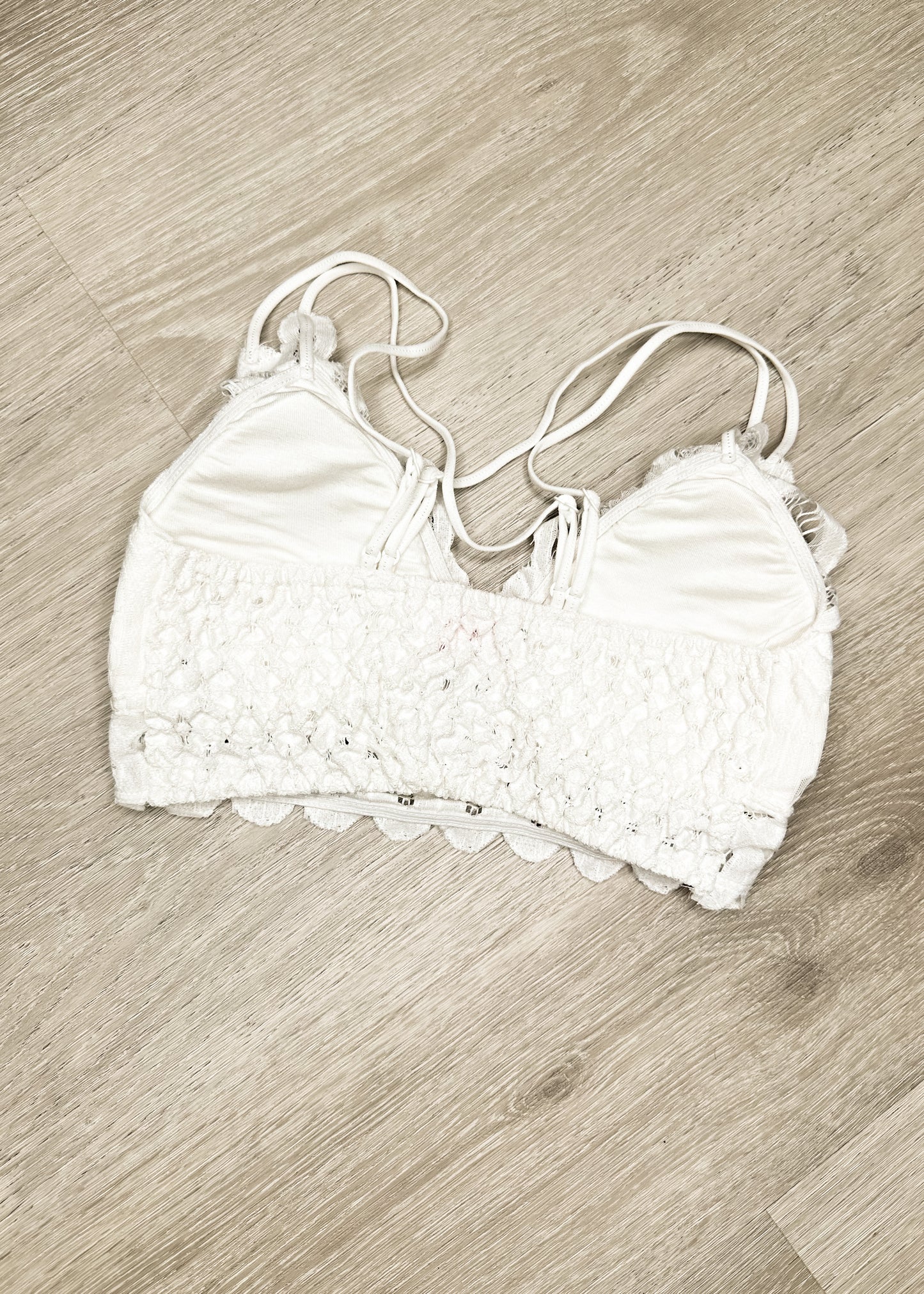 Ivory Laced Scalloped Bralette