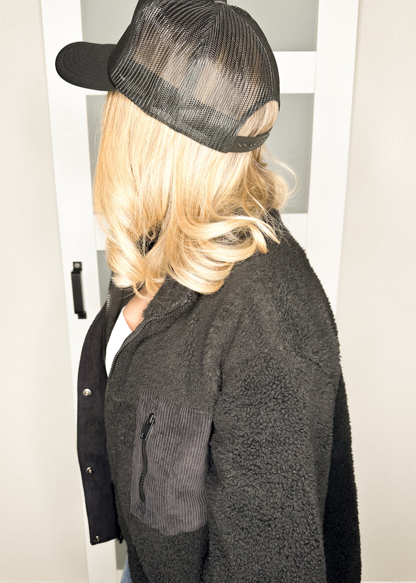 Black Embroidered Cowboy Hat Trucker Hat