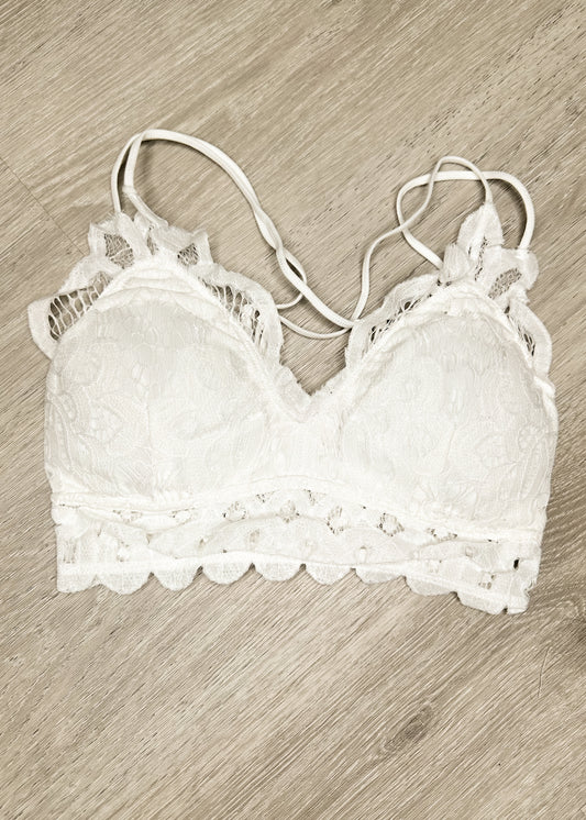 Ivory Laced Scalloped Bralette