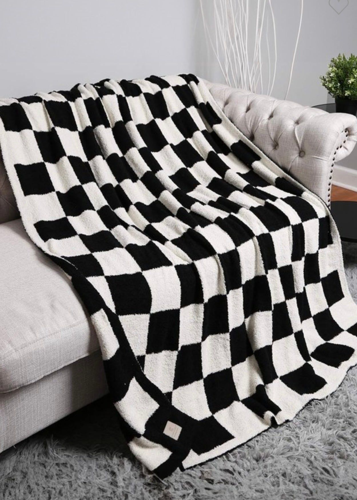 Black & White Checkered Blanket