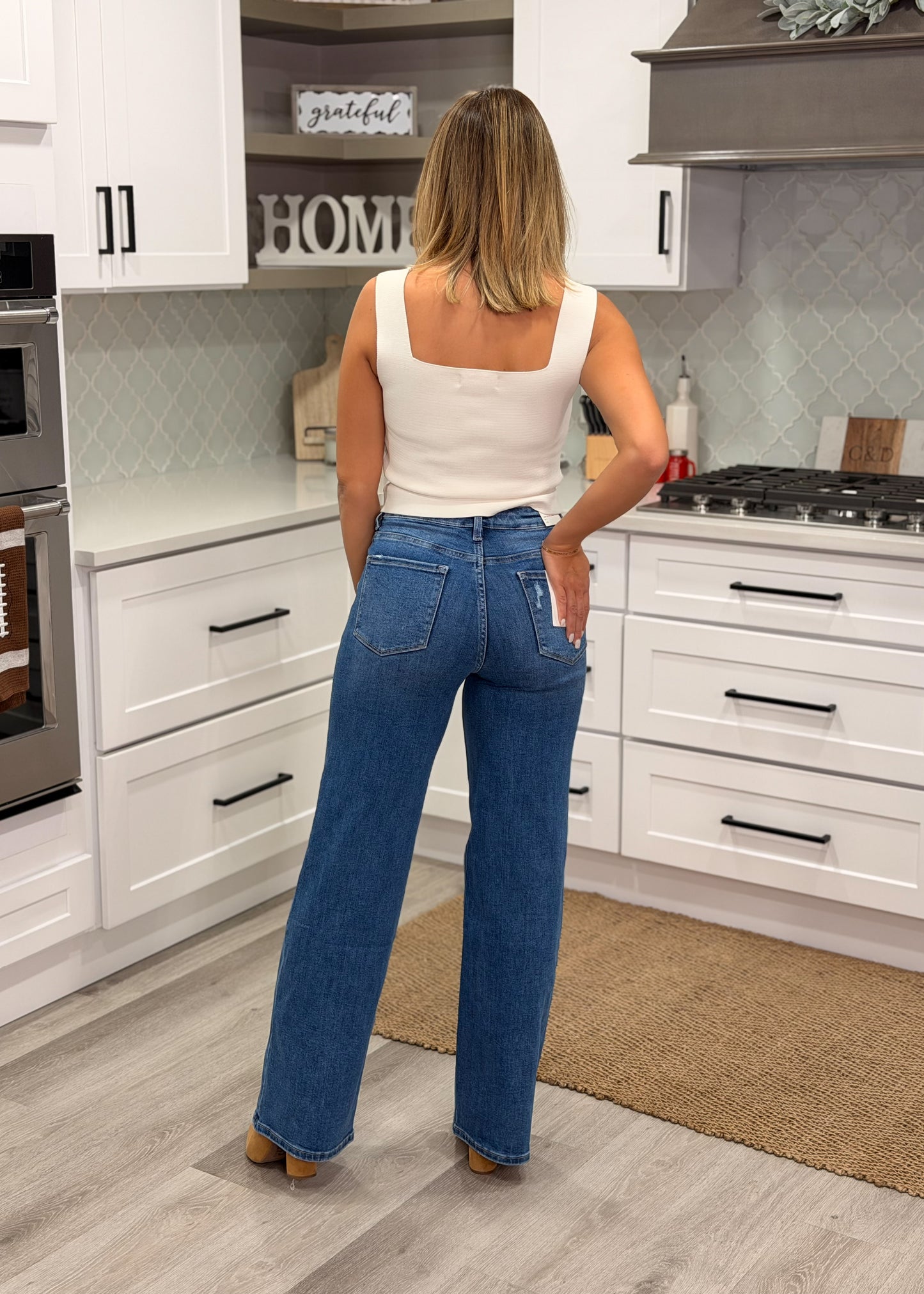Tummy Control 90s High Rise Wide Leg Jeans (Lovervet)