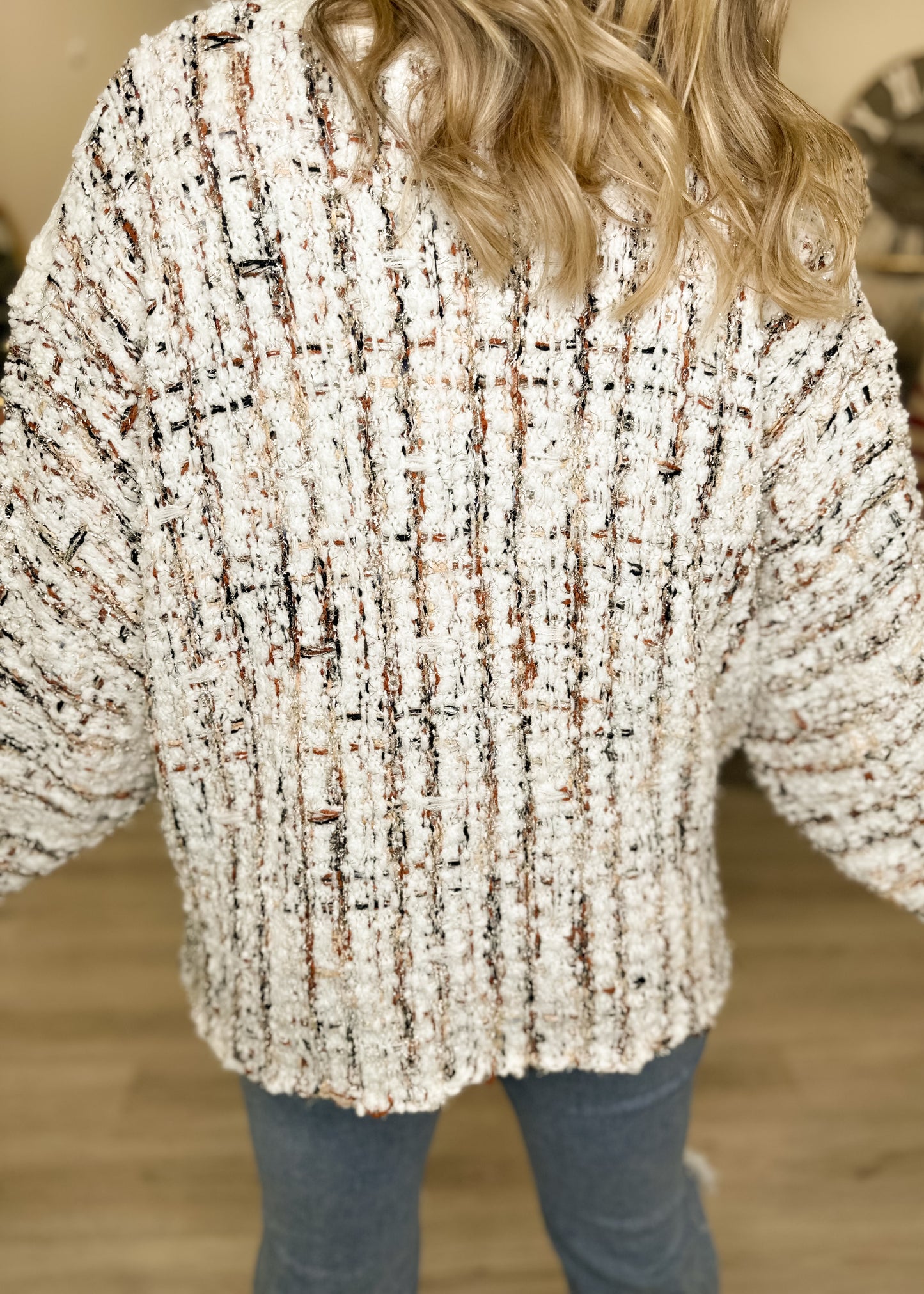 Off-White Marled Knit Oversized Sweater