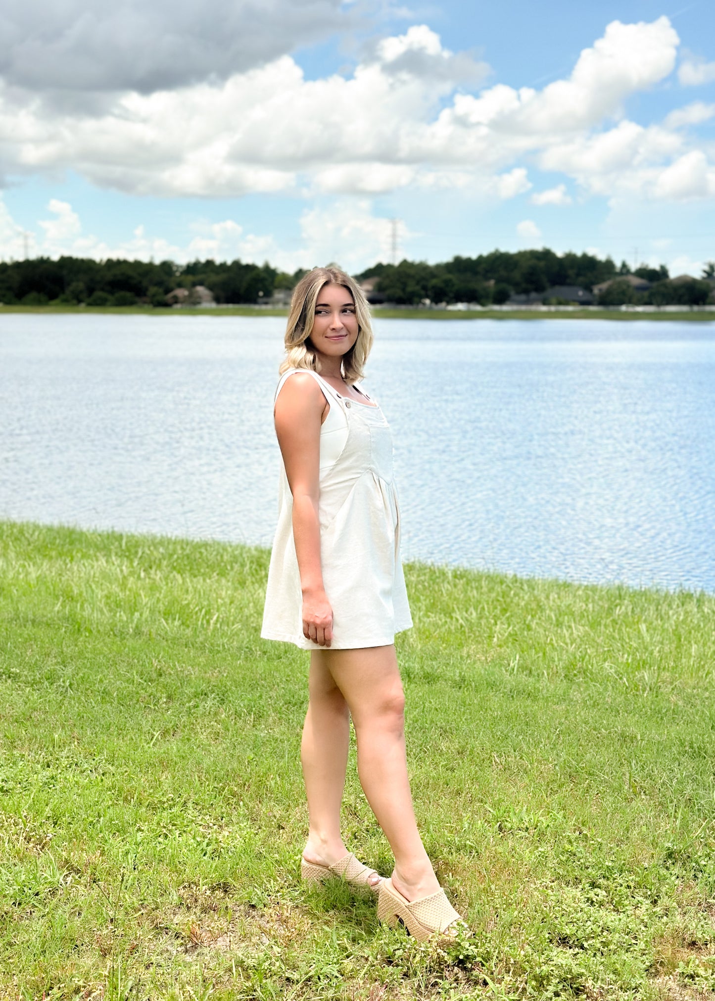 Oatmeal Overall Romper
