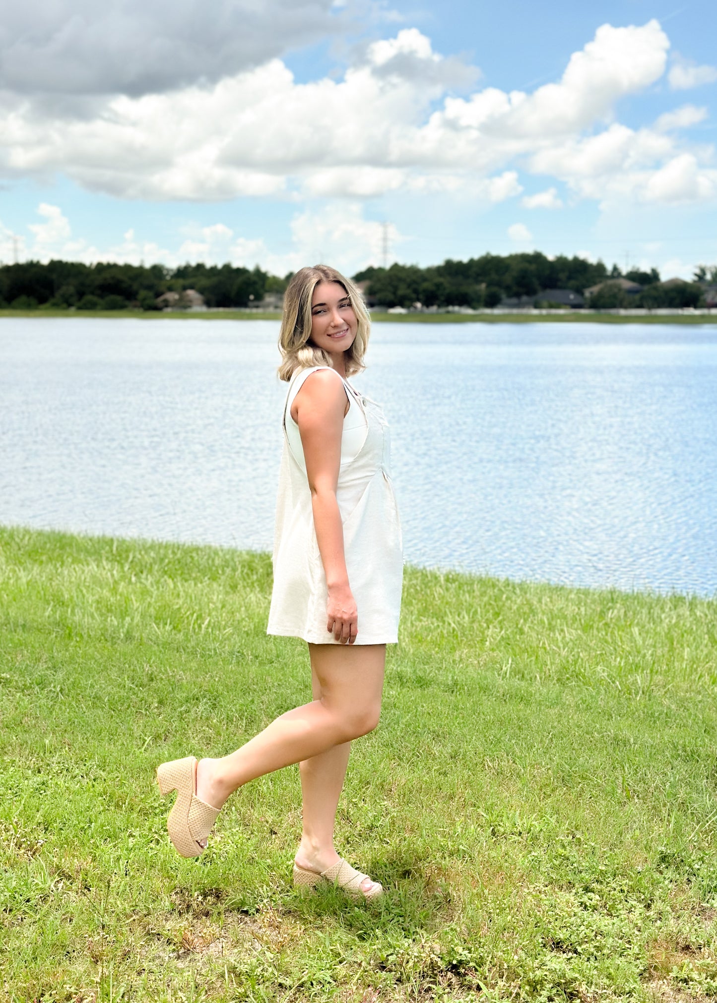 Oatmeal Overall Romper