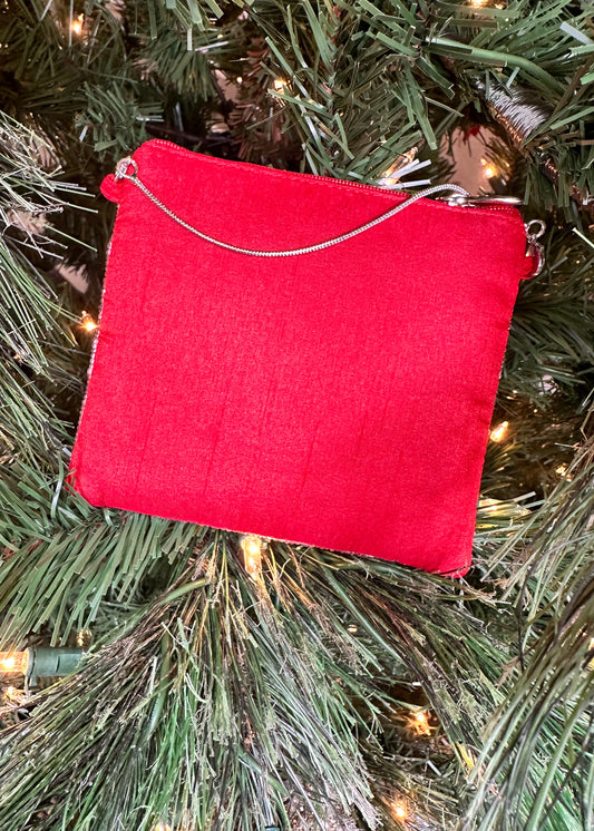 Red Lips Beaded Coin Purse