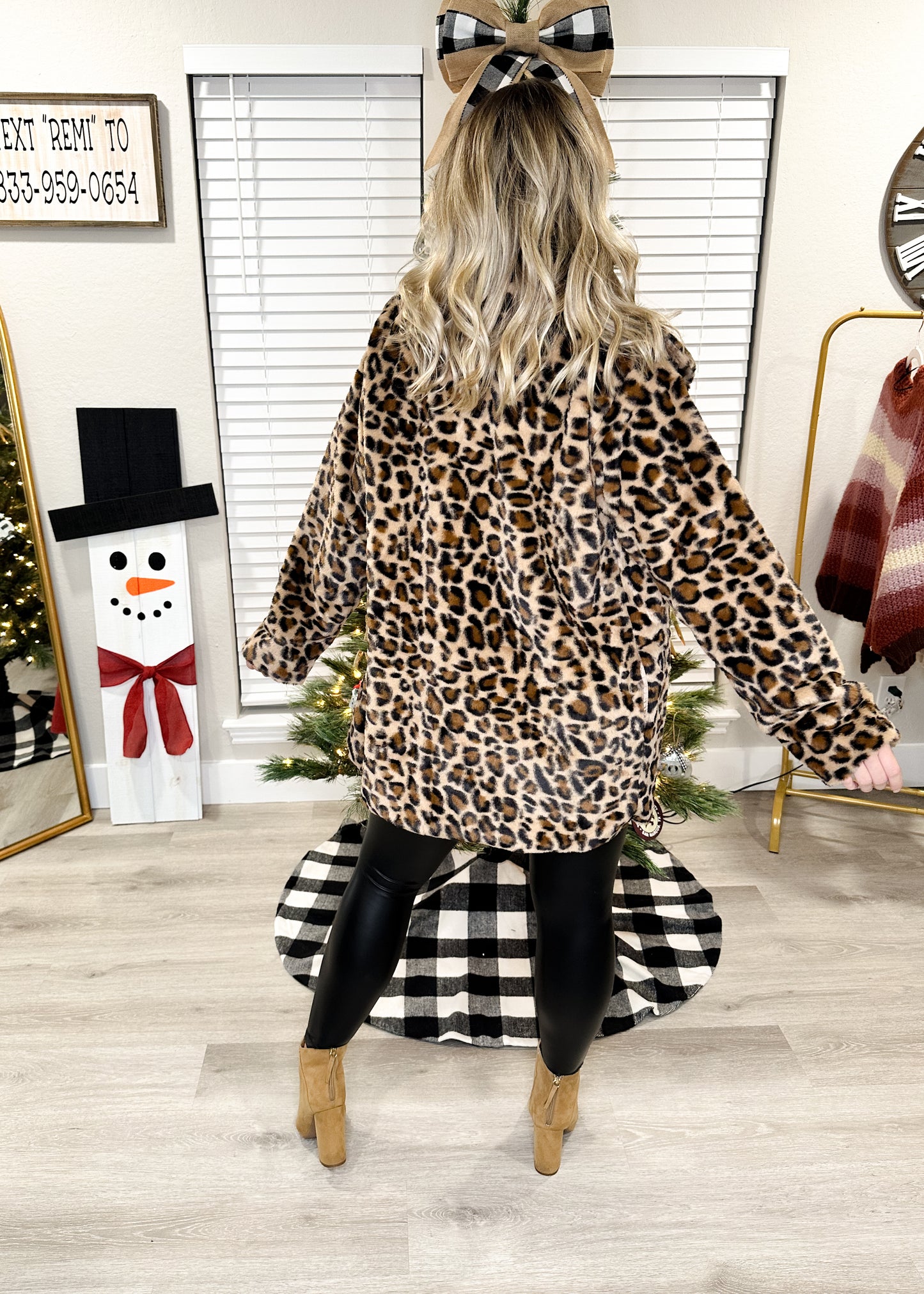 Leopard Print Faux Fur Jacket
