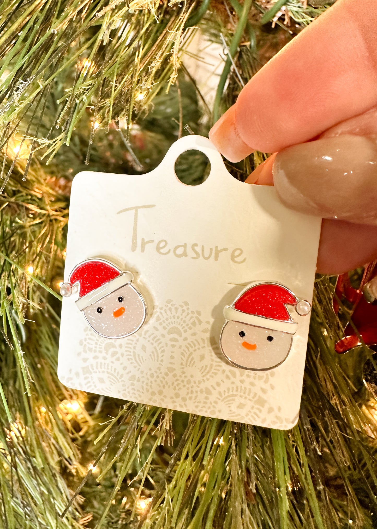Santa Hat Snowmen Stud Earrings