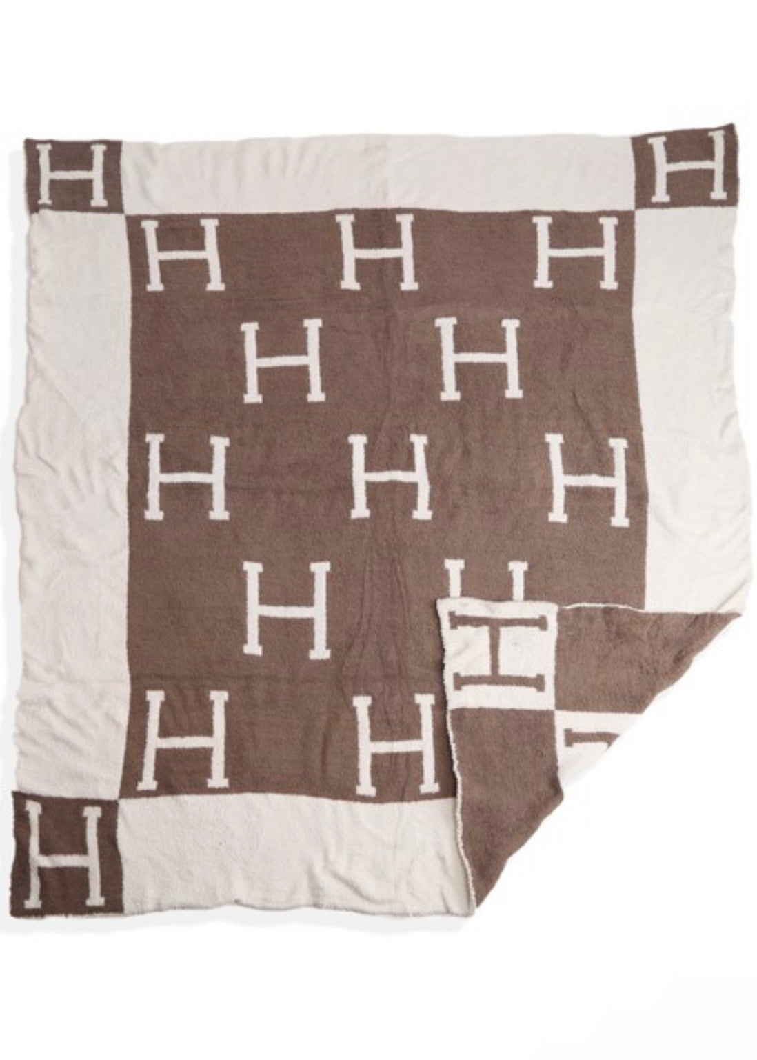 Beige H Pattern Blanket