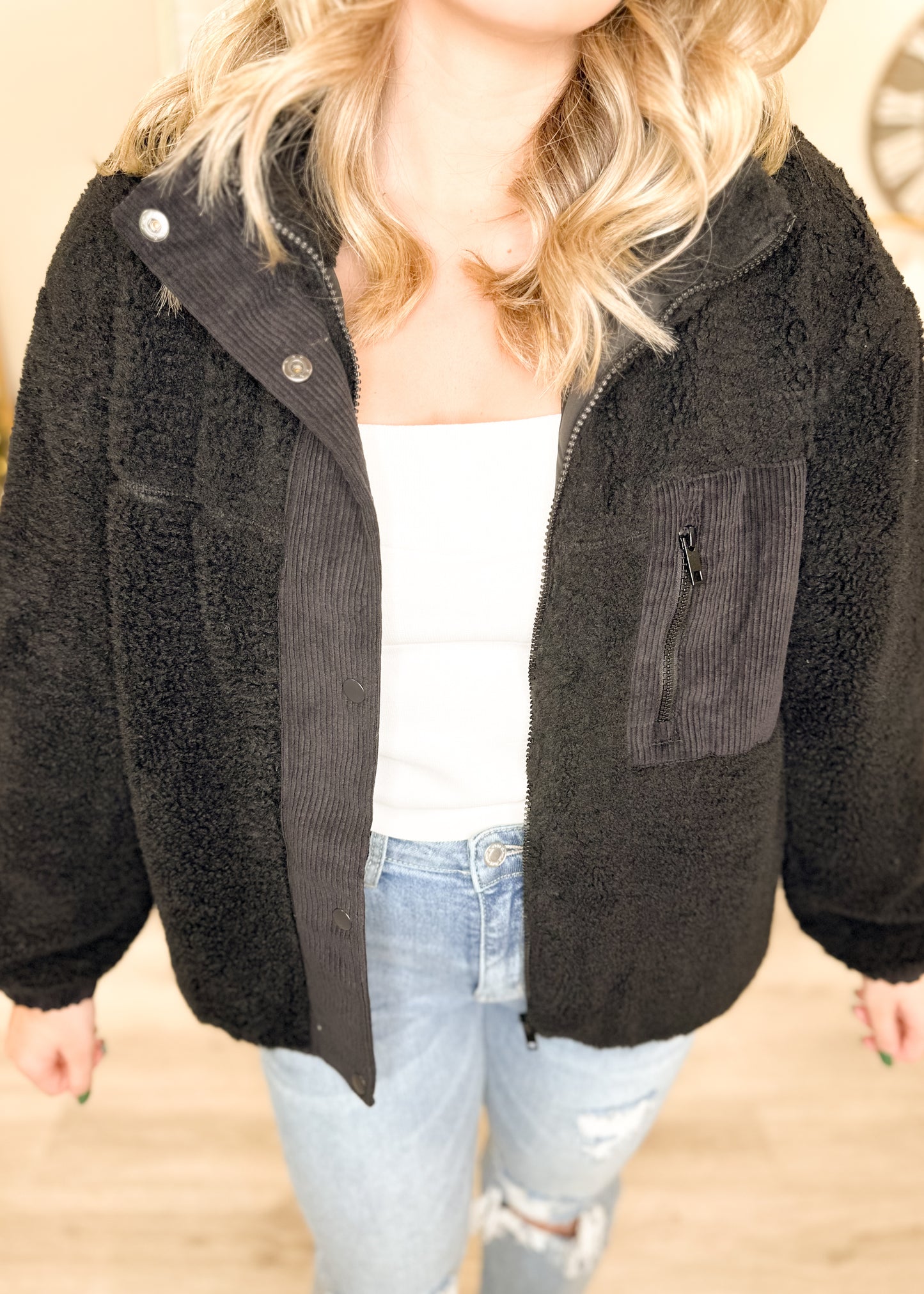 Black Sherpa Jacket