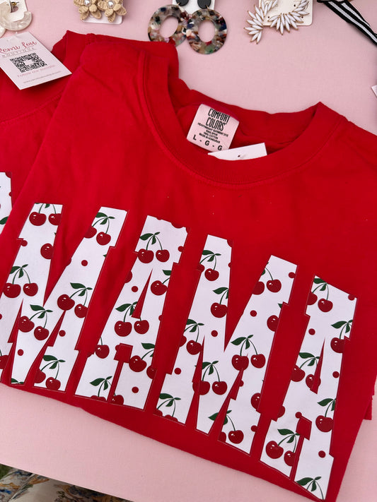 Cherry MAMA Red Graphic Tee