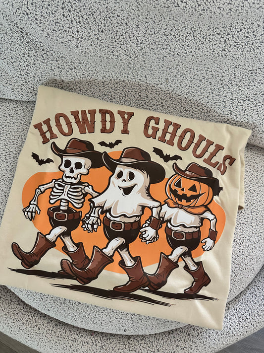Howdy Ghouls Tan Graphic Tee
