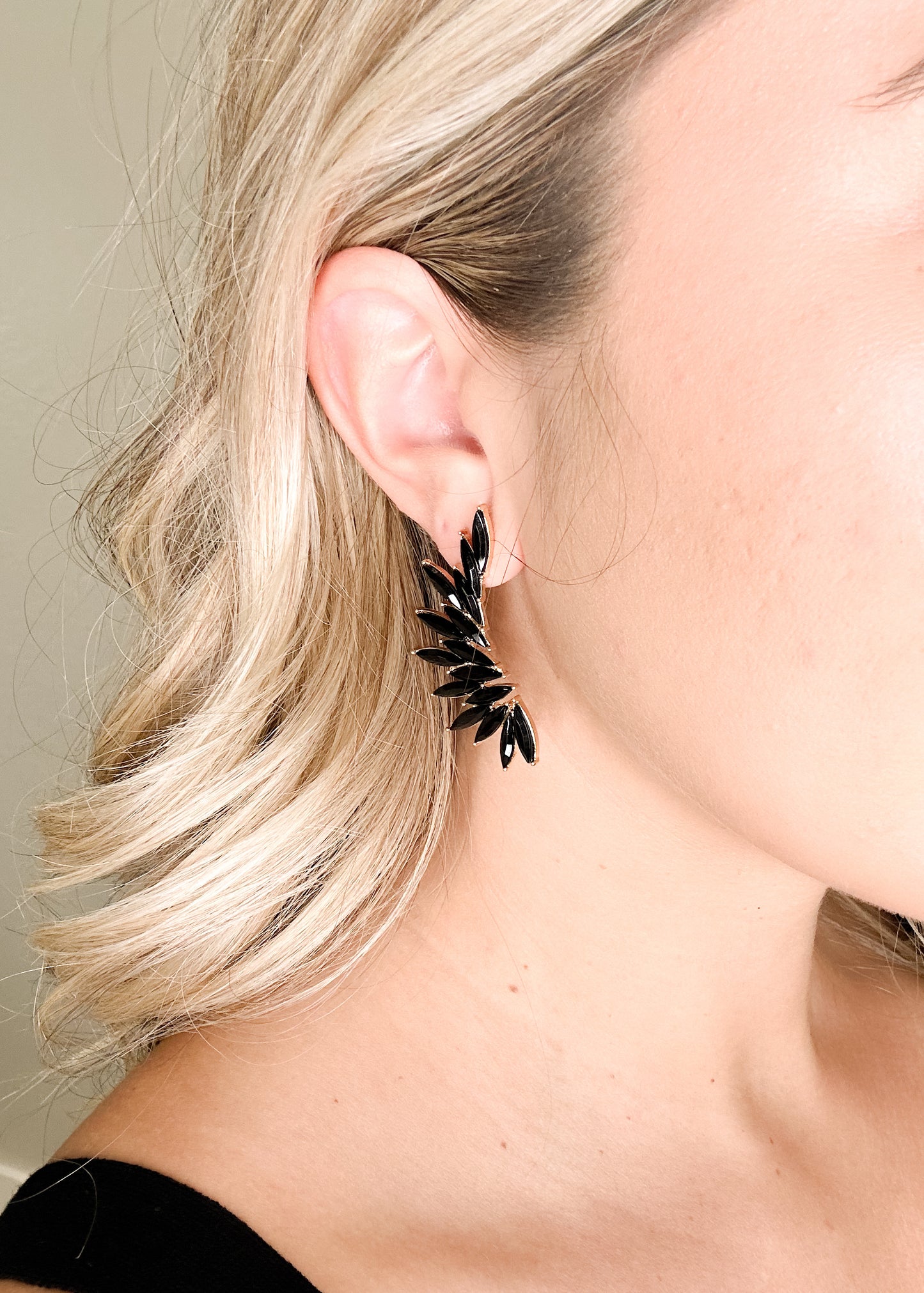Black Marquise Studs