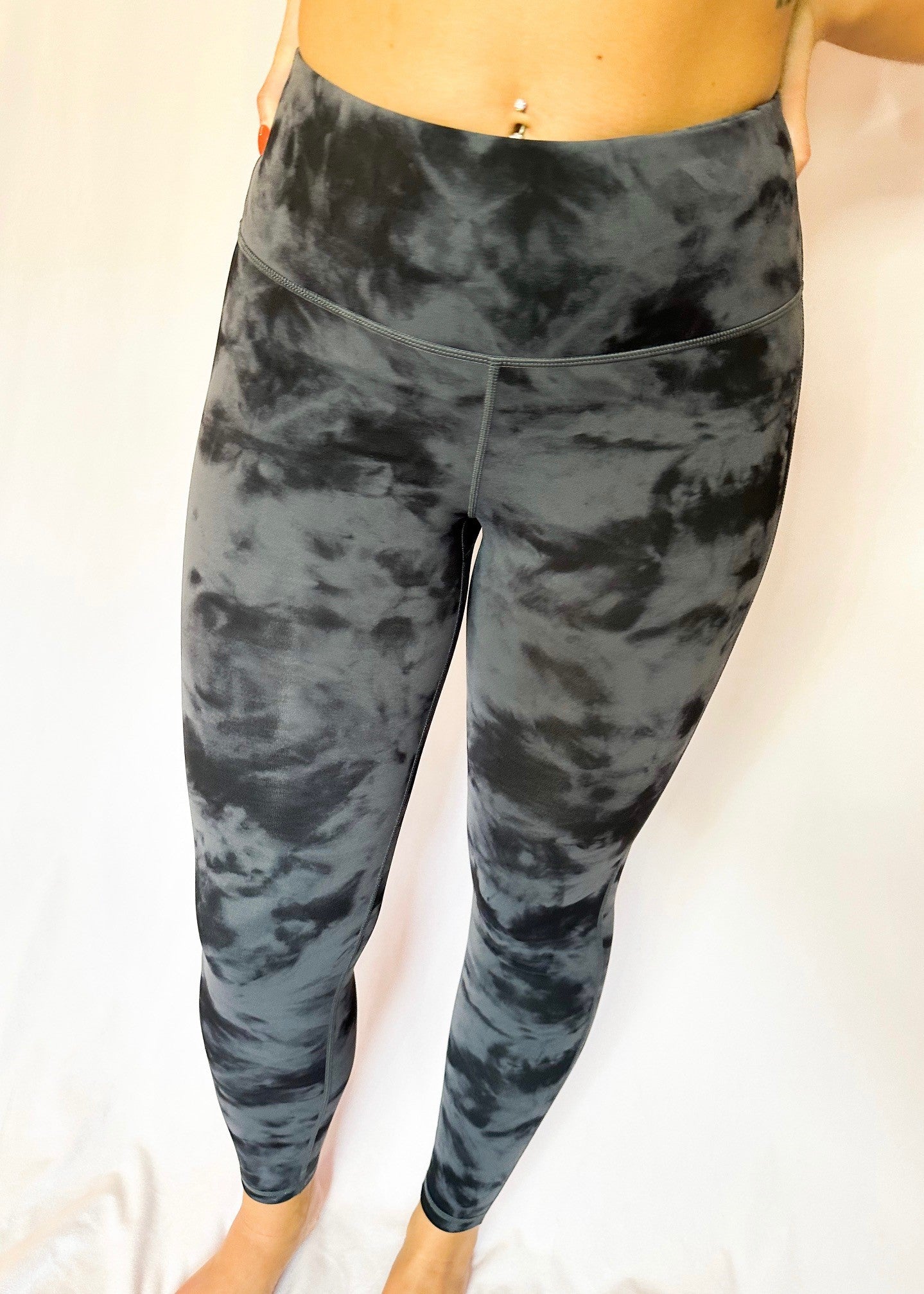 Grey Tie Dye High Waisted Leggings