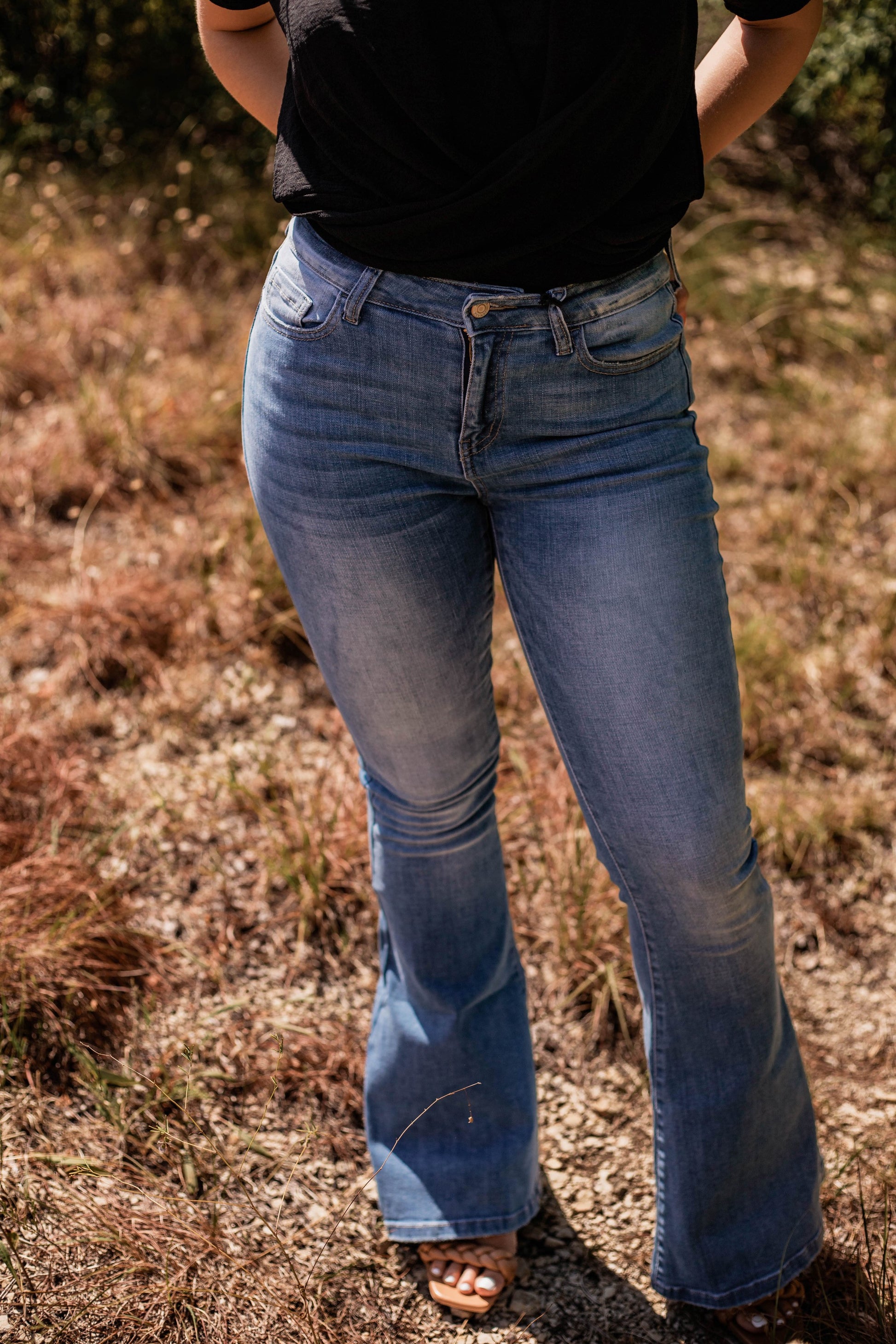 Light Wash High Rise Flare Jeans