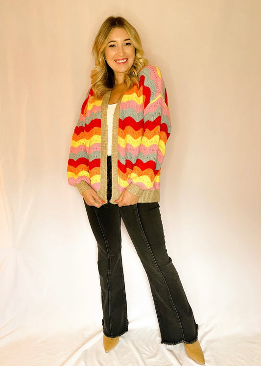 Rainbow Striped Cardigan