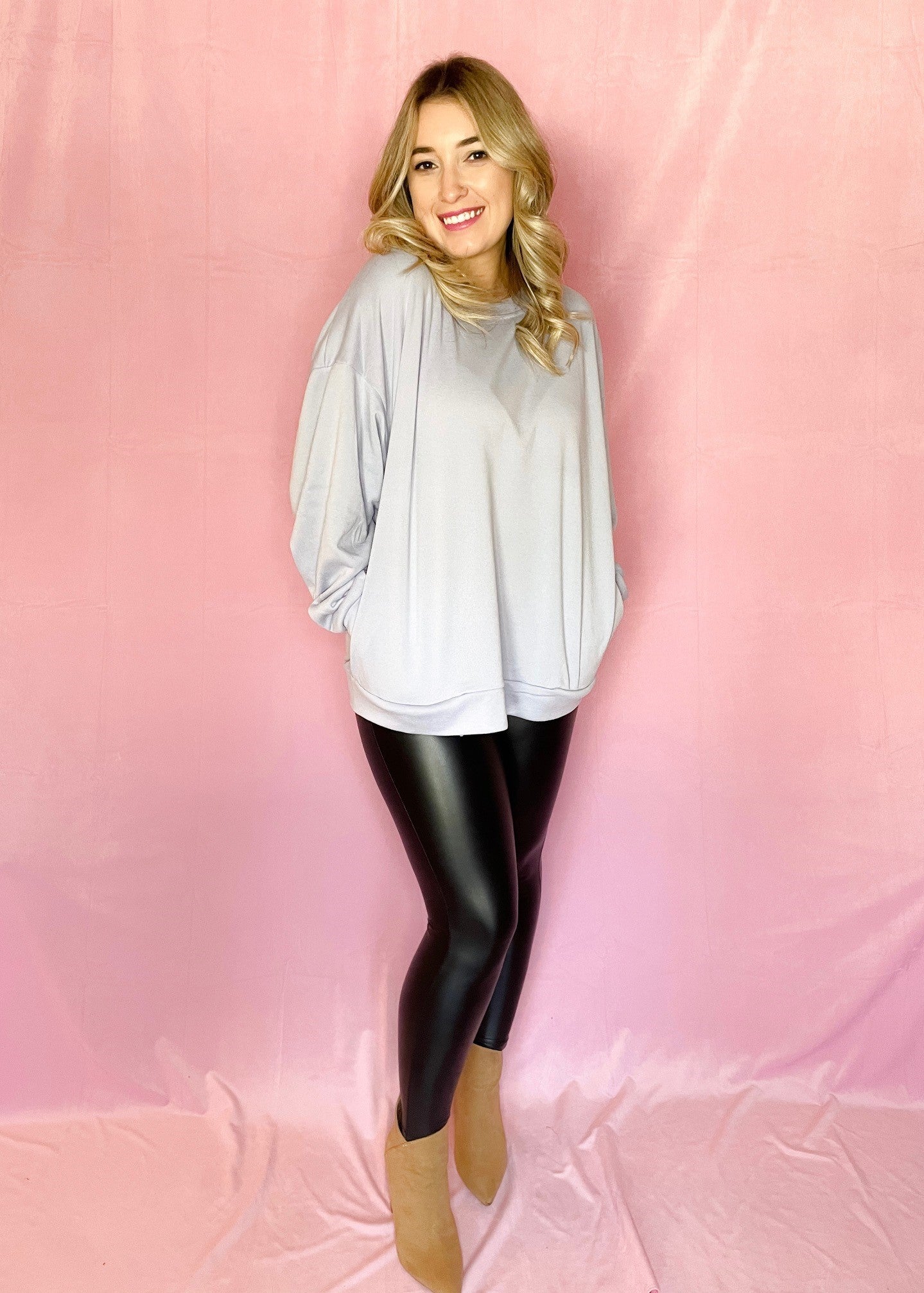 Baby Blue Sweatshirt with side pockets