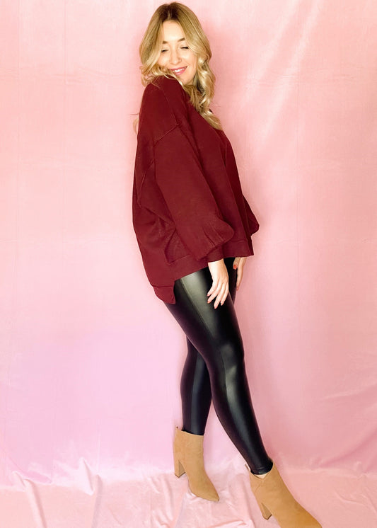 Burgundy Oversized Sweater