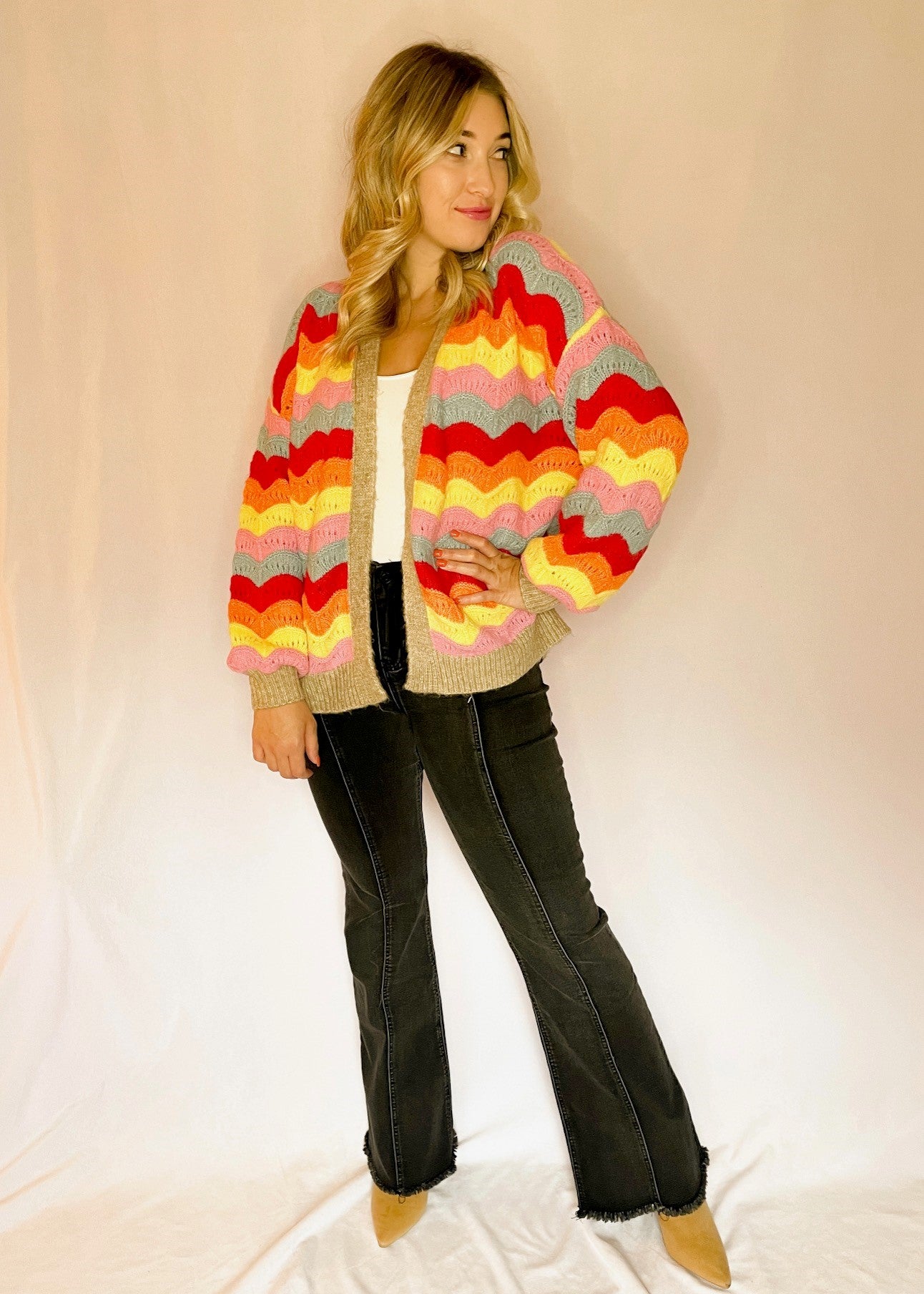 Rainbow Striped Cardigan