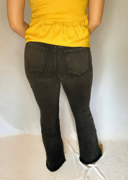 Black High Waisted Jeans with Front Seam Detail (YMI) *FINAL SALE*