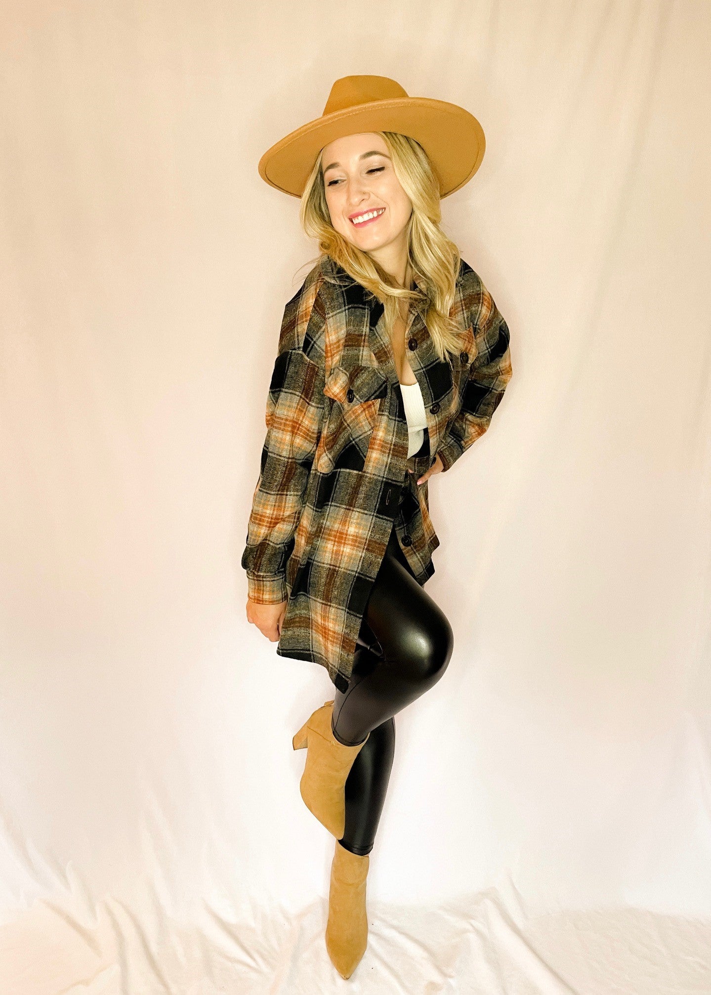 Rust Oversized Plaid Shacket *FINAL SALE*