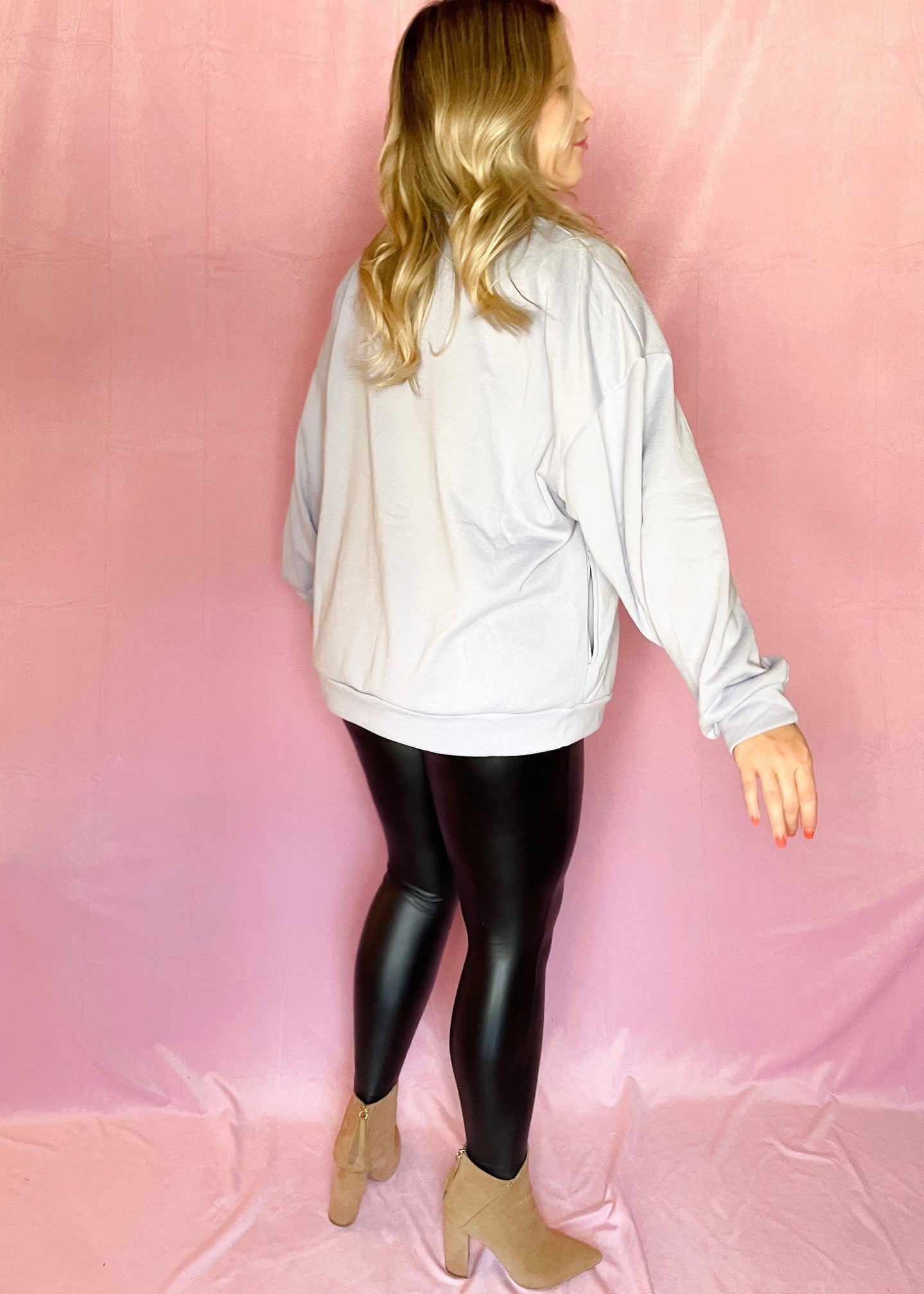 Baby Blue Sweatshirt with side pockets
