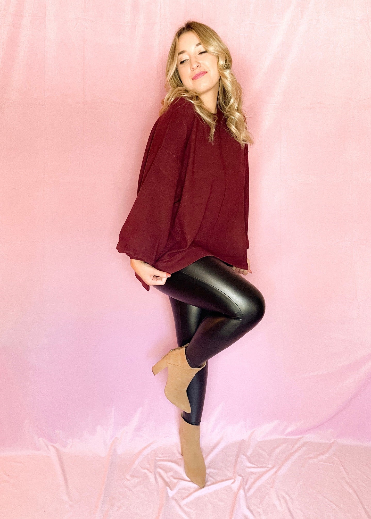 Burgundy Oversized Sweater