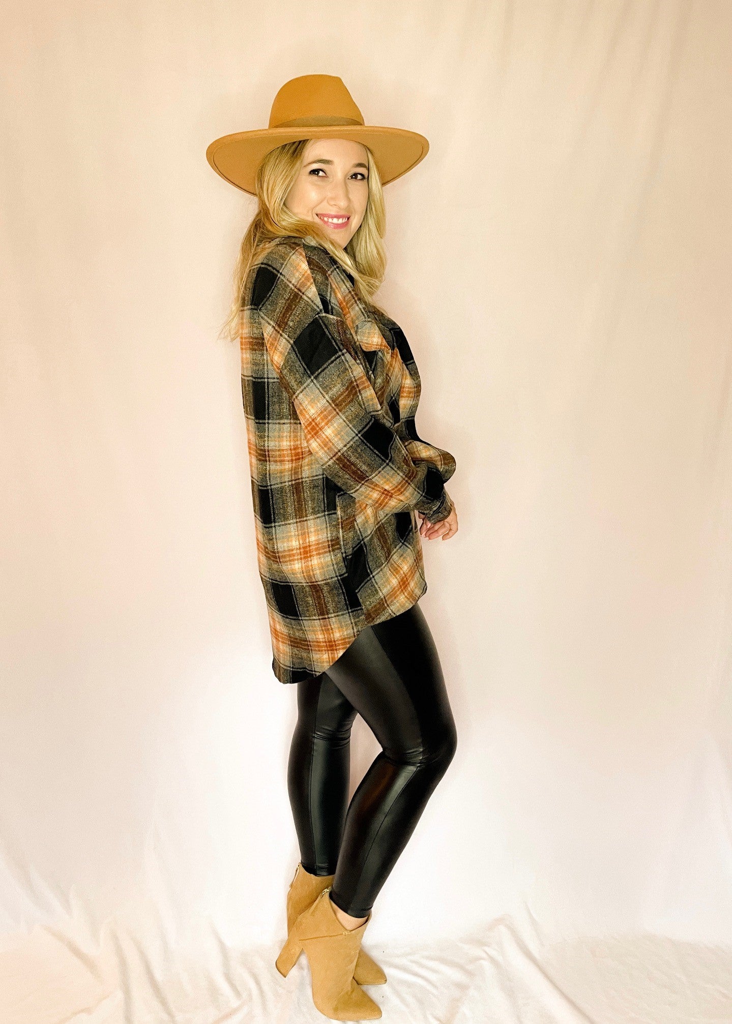 Rust Oversized Plaid Shacket *FINAL SALE*