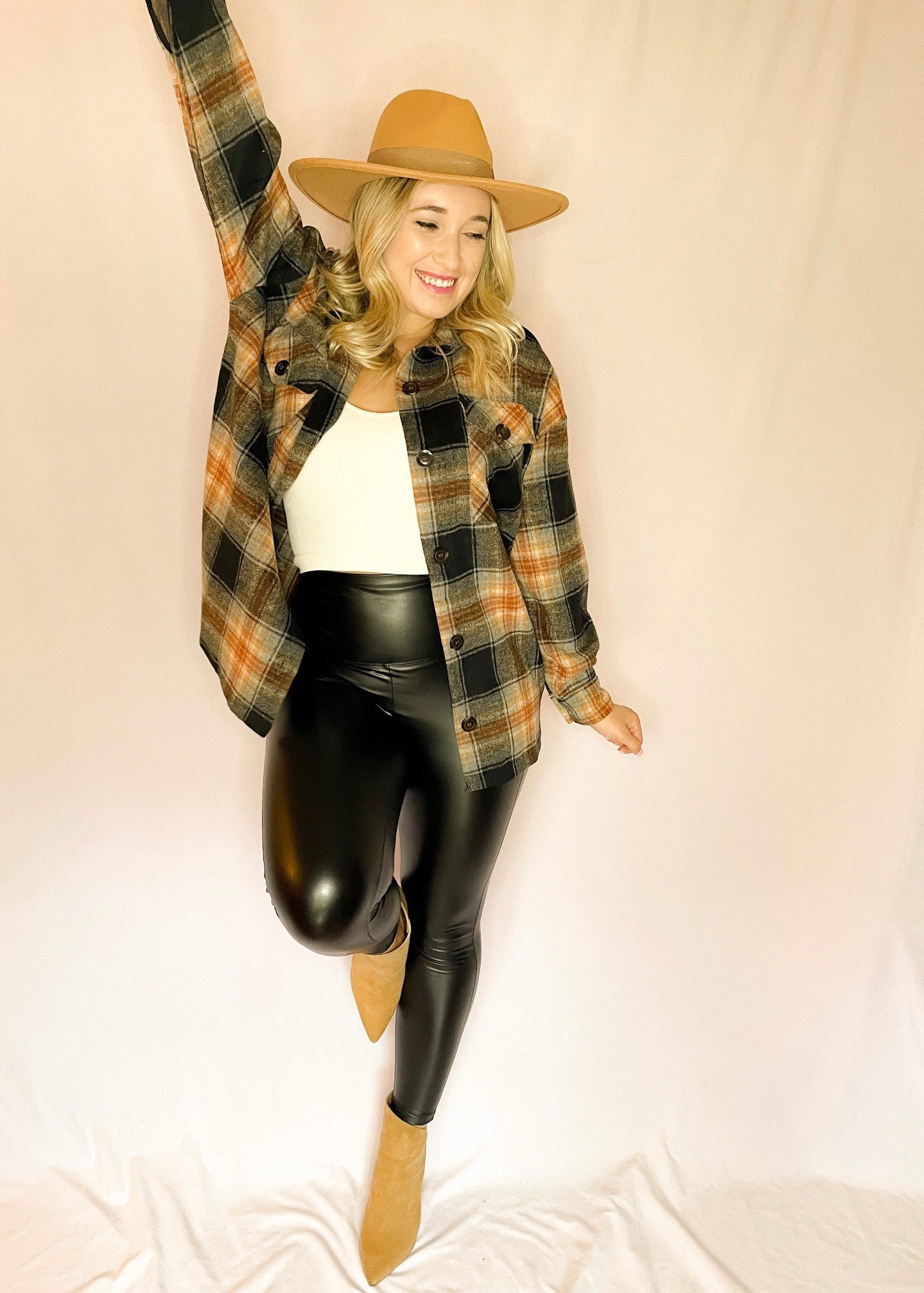 Rust Oversized Plaid Shacket *FINAL SALE*