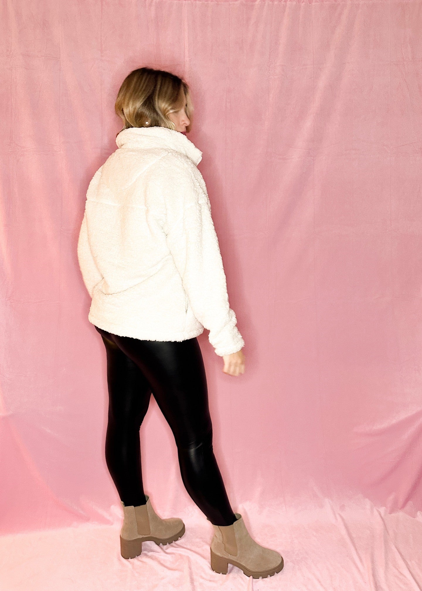 Bone Sherpa Quarter Zip Pullover