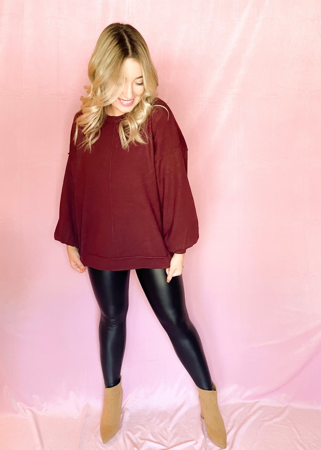 Burgundy Oversized Sweater