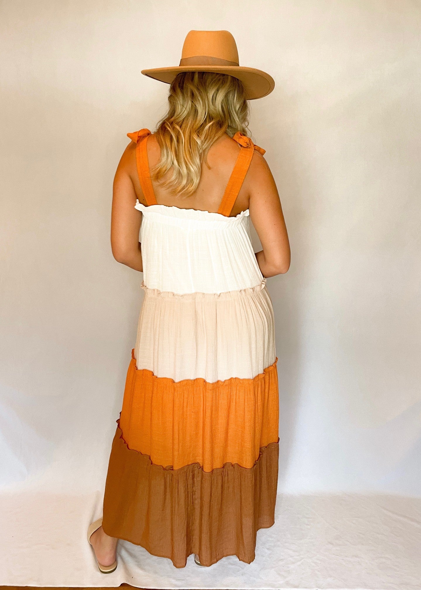 Fall Color Block Tiered Maxi Dress *FINAL SALE*