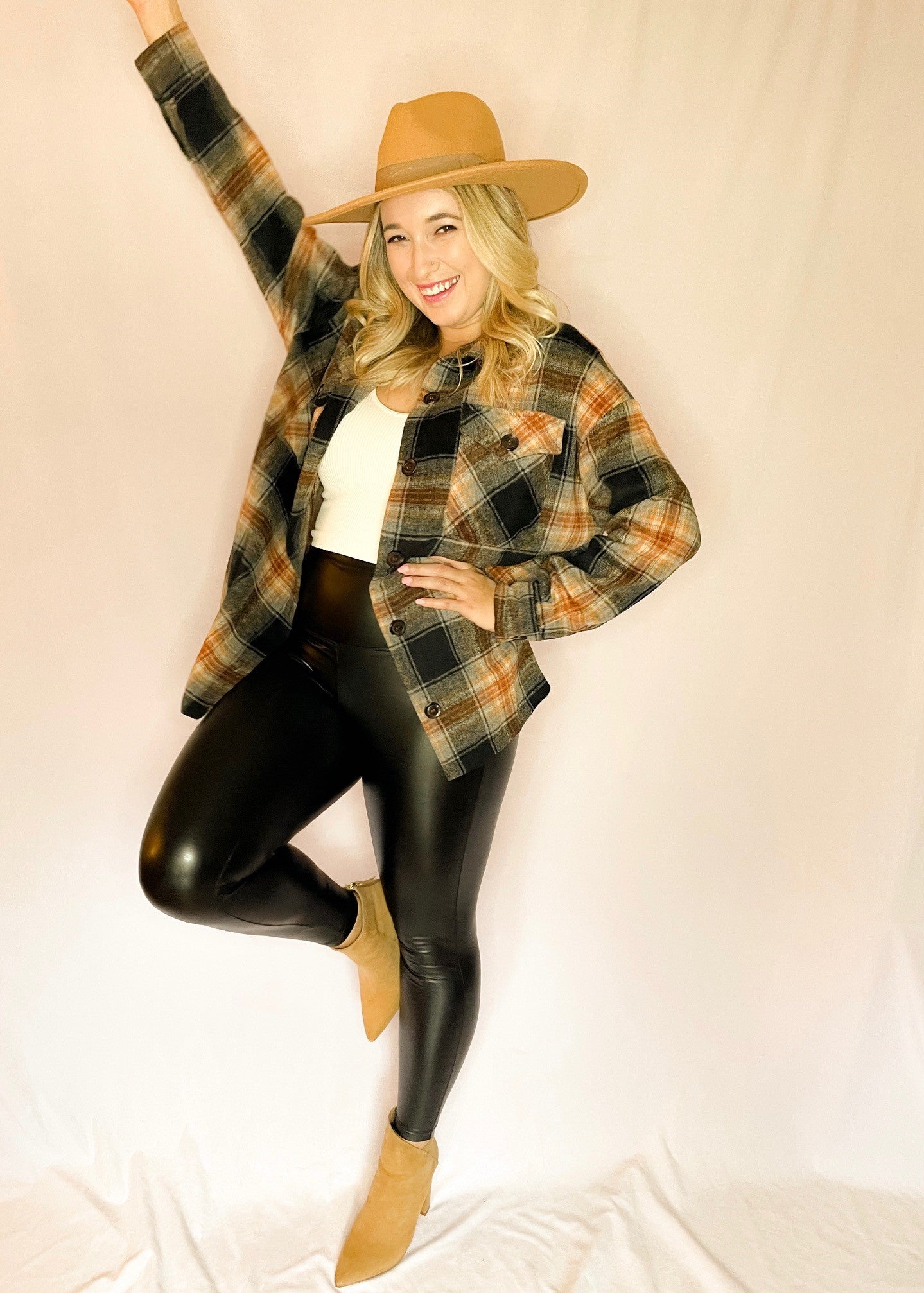 Rust Oversized Plaid Shacket *FINAL SALE*