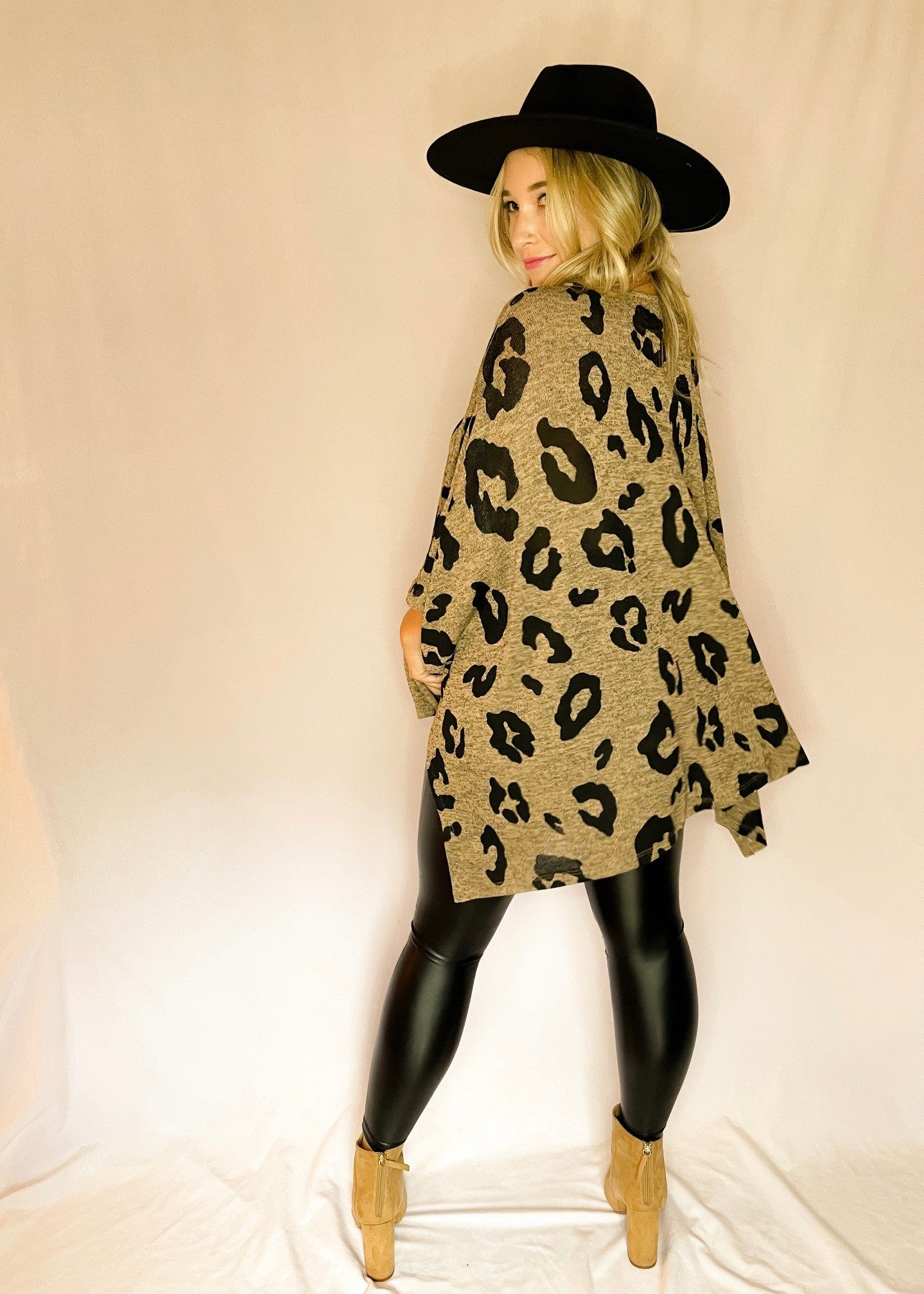 Oversized Leopard Print Asymmetrical Top *FINAL SALE*