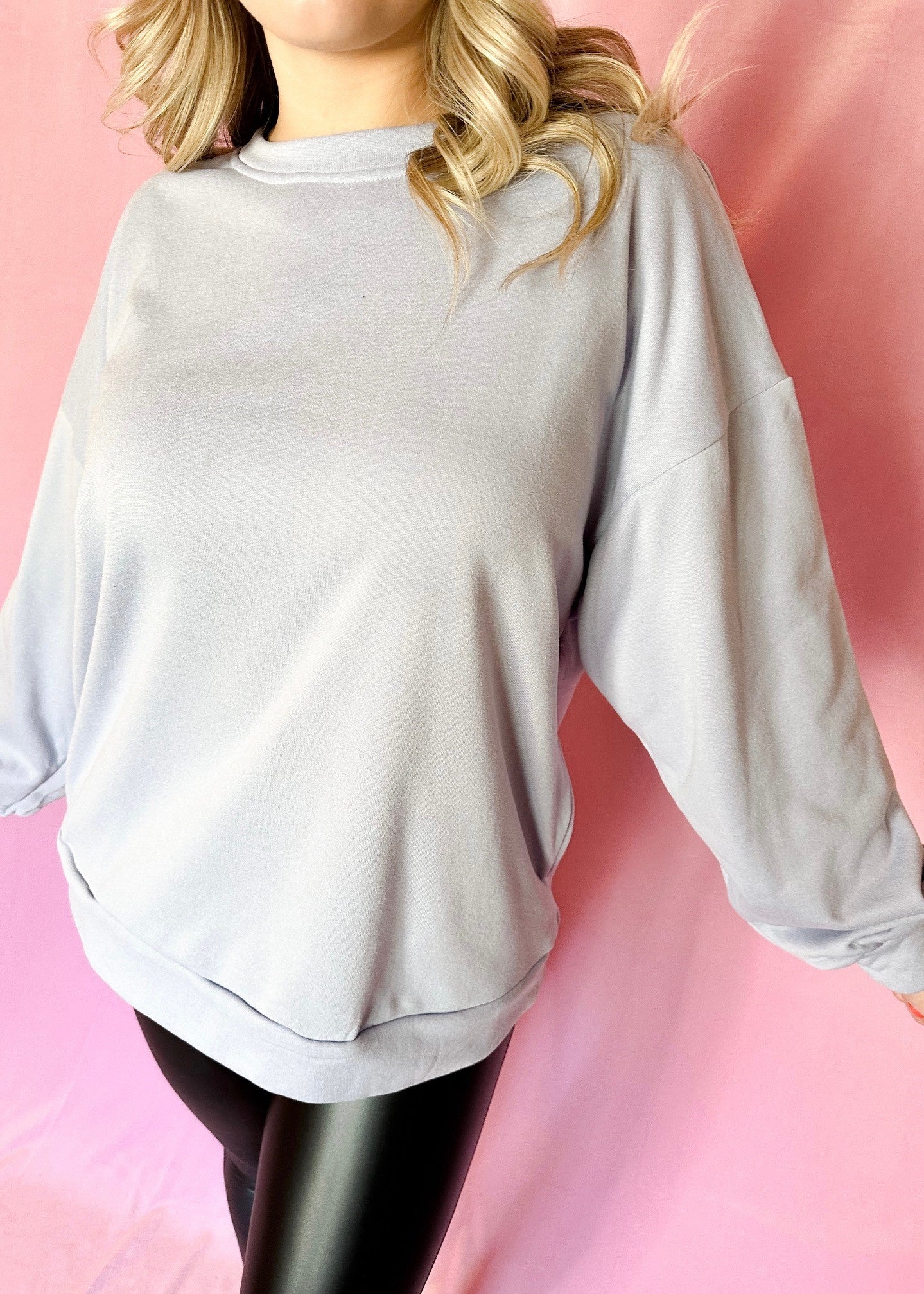 Baby Blue Sweatshirt with side pockets