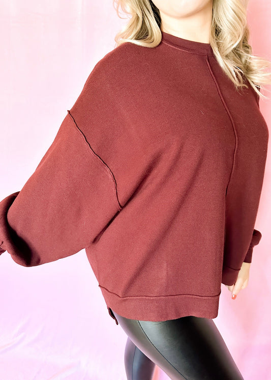 Burgundy Oversized Sweater