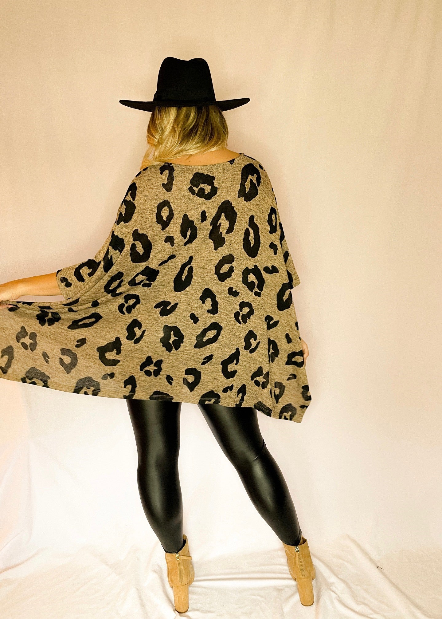 Oversized Leopard Print Asymmetrical Top *FINAL SALE*