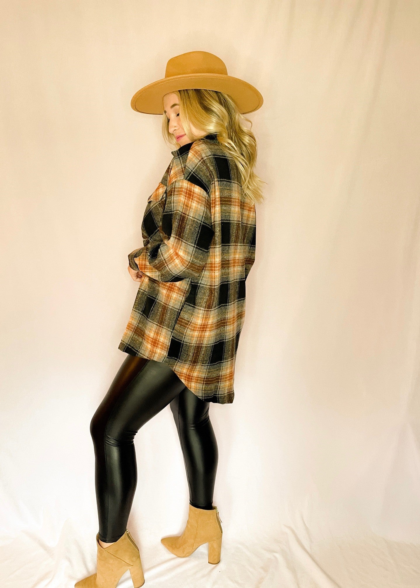 Rust Oversized Plaid Shacket *FINAL SALE*